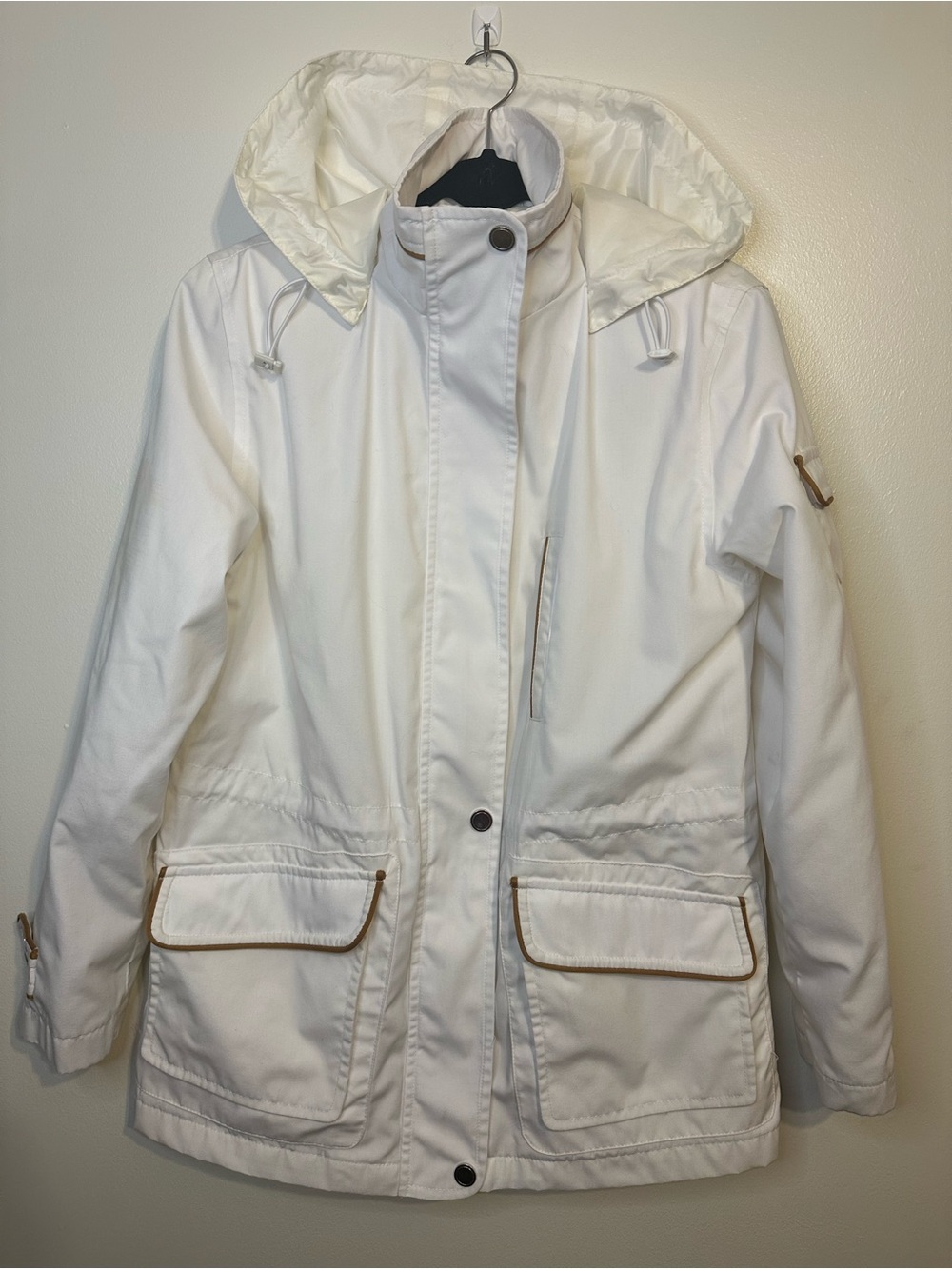 Izzi Women's White Hooded Parka Jacket